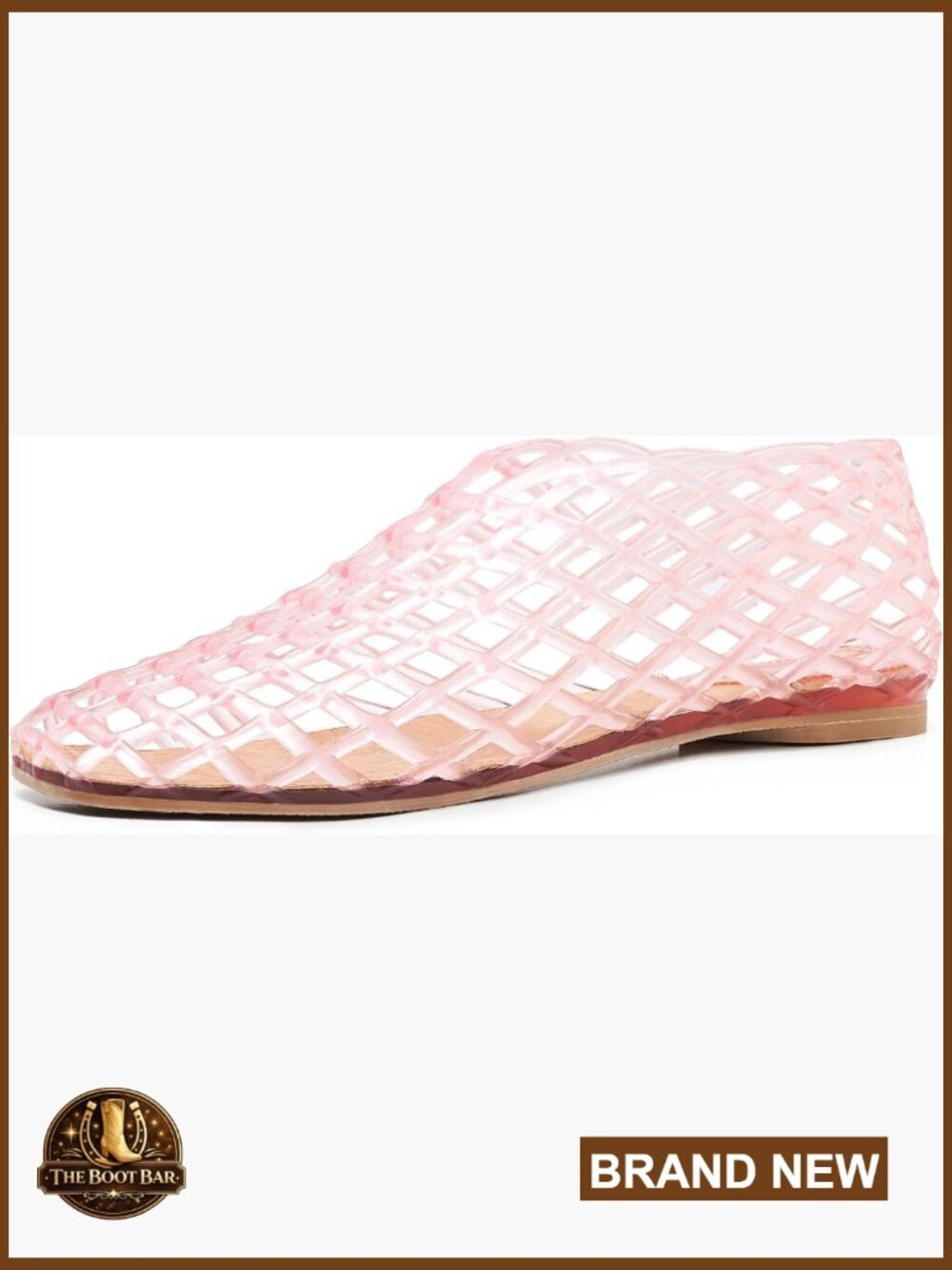 Clear Jelly Mesh Flats Transparent Shoes Cork Insole Lightweight Summer